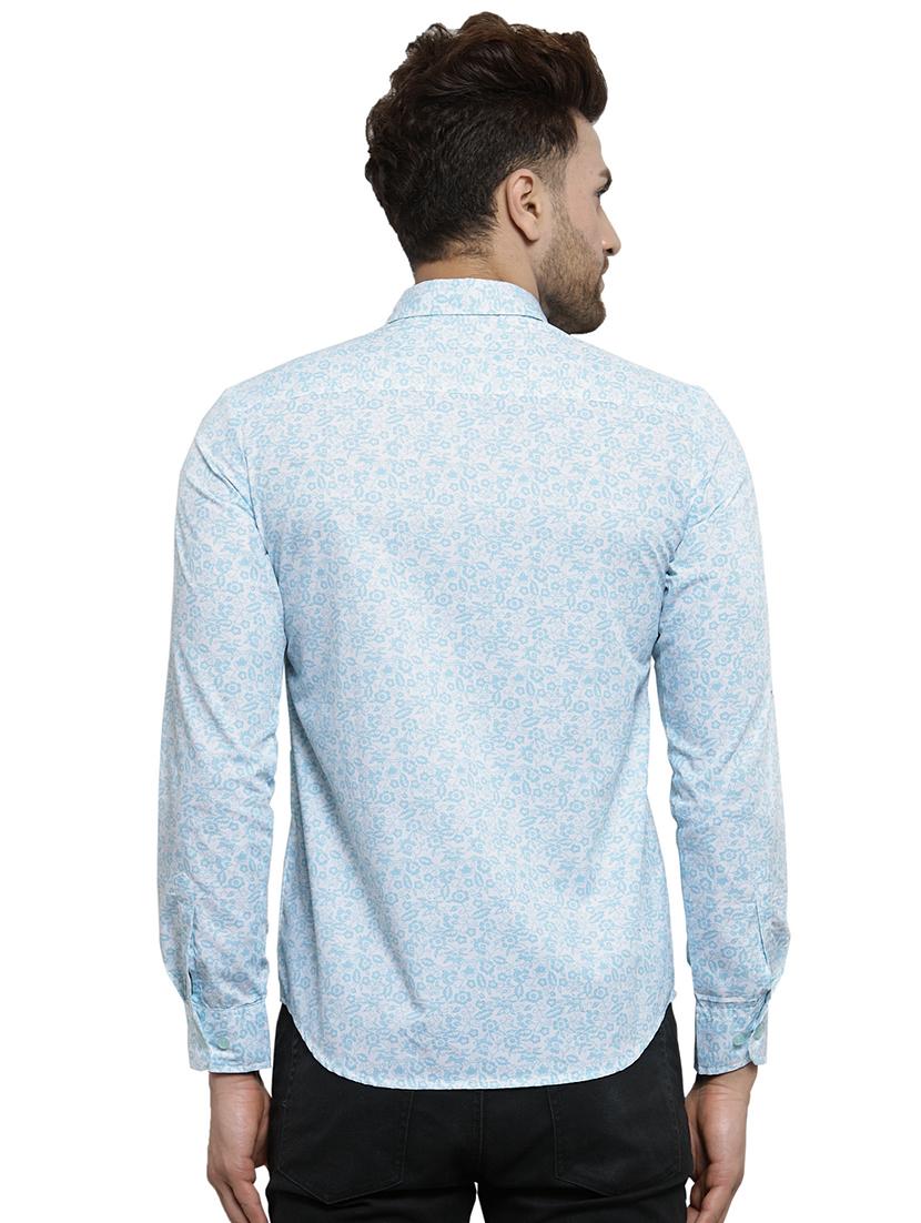 blue floral printed casual shirt - 16275215 - Zoom Image - 3