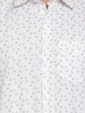 white printed formal shirt - 16275217 - Standard Image - 5