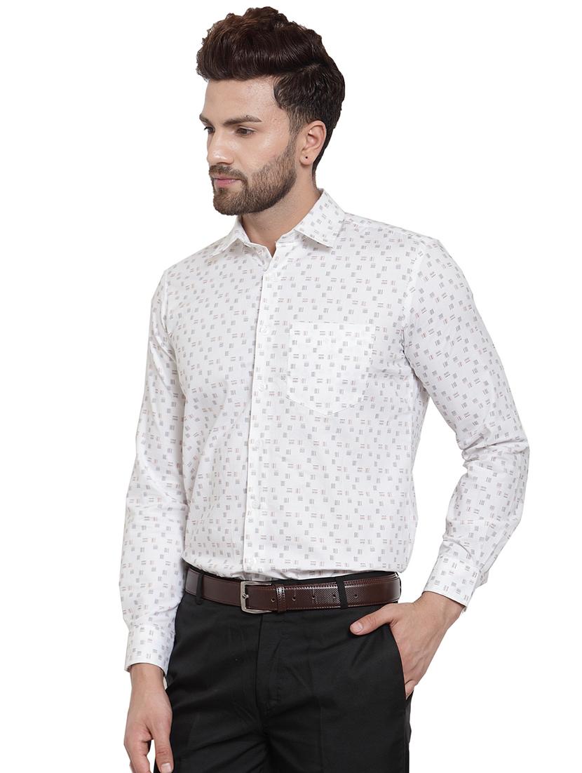 white printed formal shirt - 16275217 - Zoom Image - 2