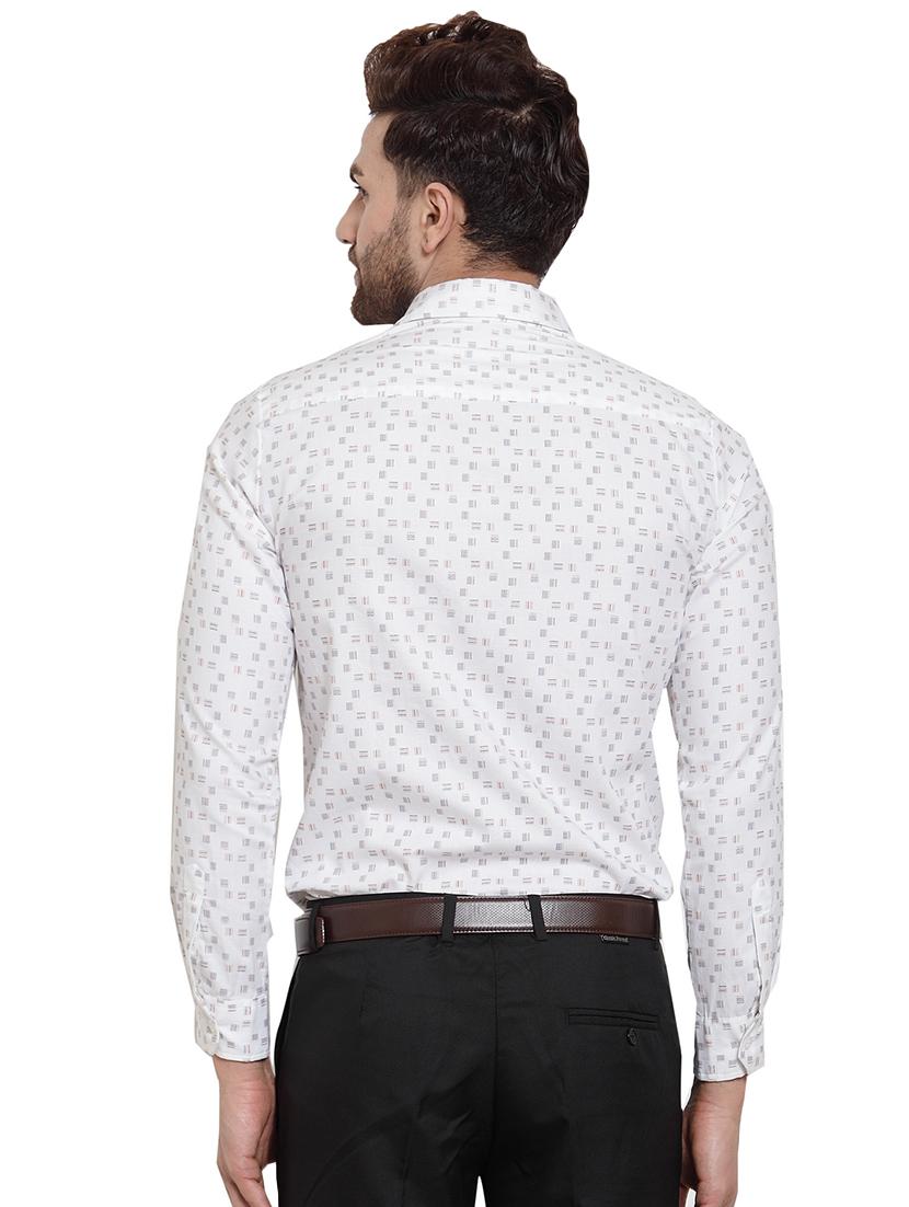 white printed formal shirt - 16275217 - Zoom Image - 3