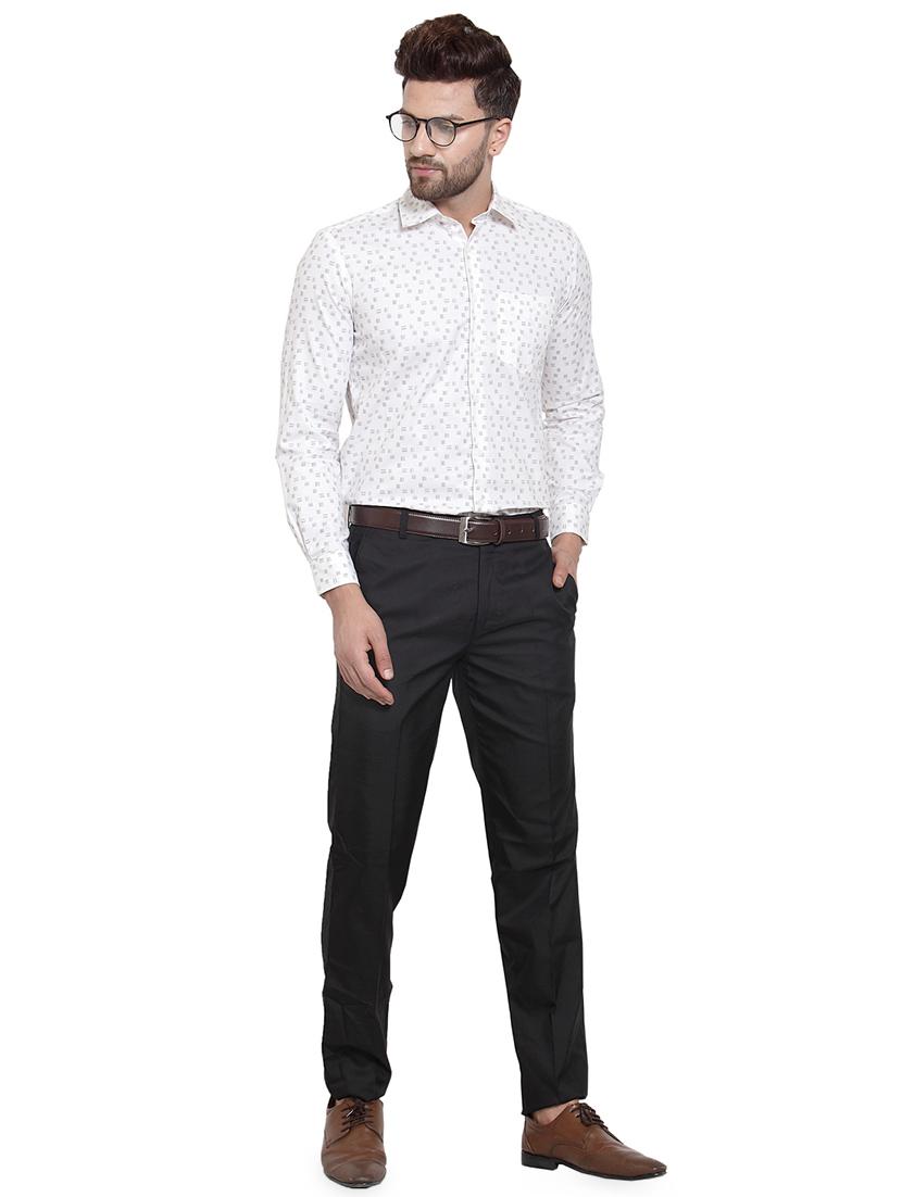 white printed formal shirt - 16275217 - Zoom Image - 4