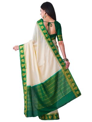 contrast mysore silk saree with blouse - 16275540 - Standard Image - 2