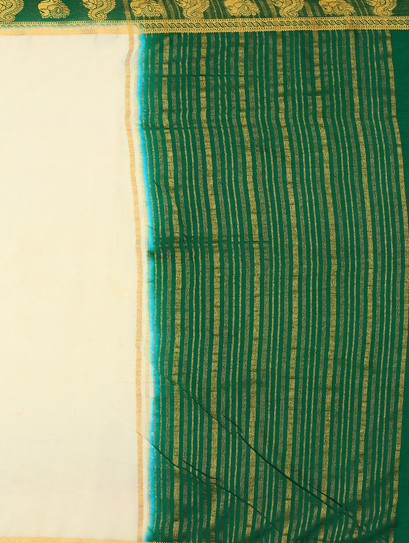 contrast mysore silk saree with blouse - 16275540 - Zoom Image - 4