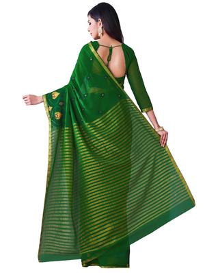 embroidered kanjivaram saree with blouse - 16275585 - Standard Image - 2