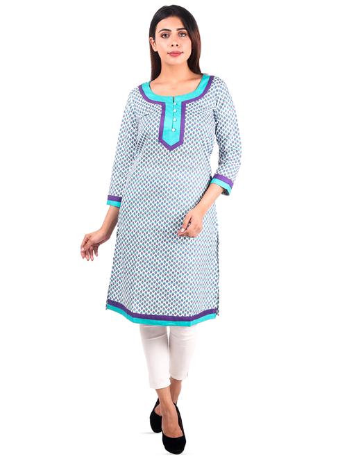 ditsy floral straight kurta - 16276007 - Standard Image - 1
