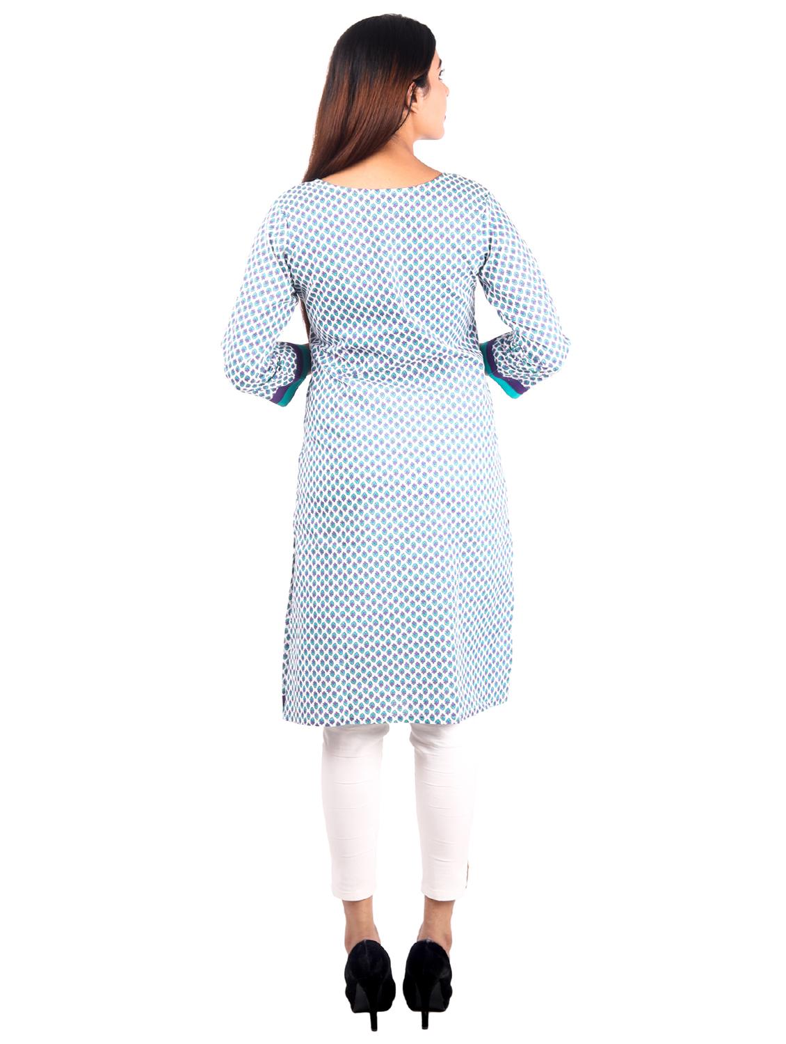 ditsy floral straight kurta - 16276007 - Zoom Image - 3