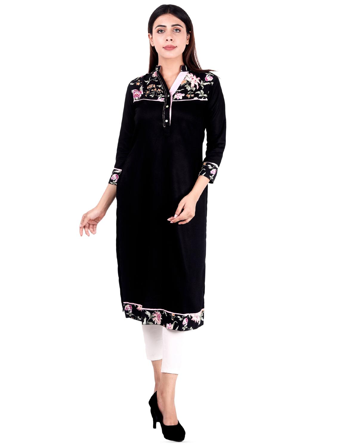 floral printed straight kurta - 16276008 - Zoom Image - 1