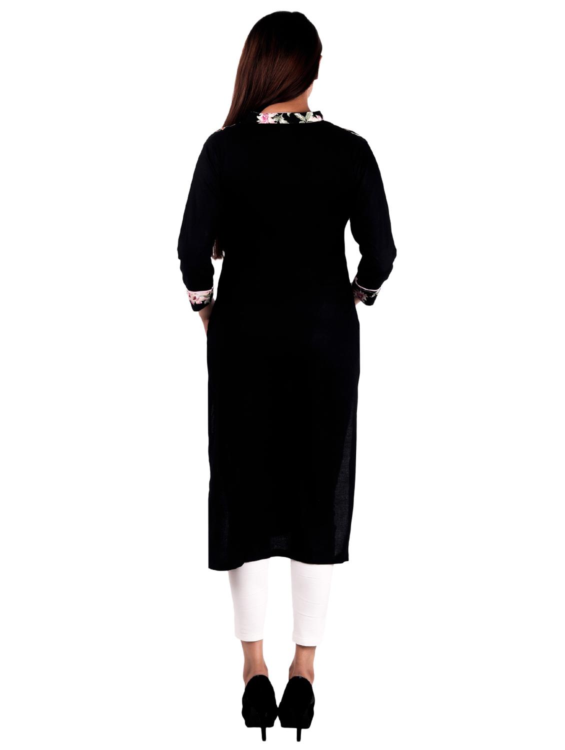 floral printed straight kurta - 16276008 - Zoom Image - 3
