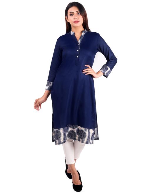 solid straight kurta - 16276014 - Standard Image - 1