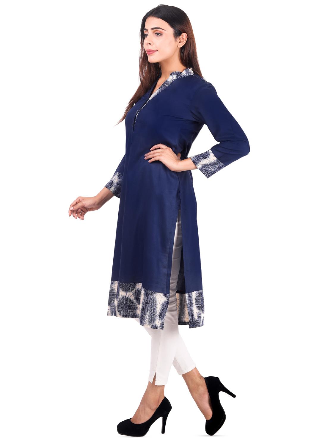 solid straight kurta - 16276014 - Zoom Image - 2