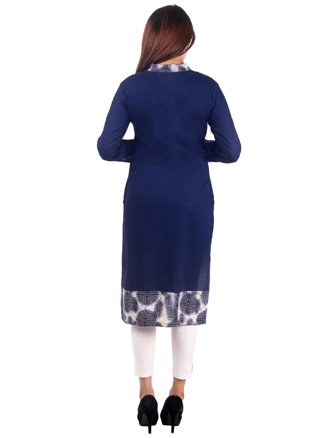 solid straight kurta - 16276014 - Zoom Image - 3
