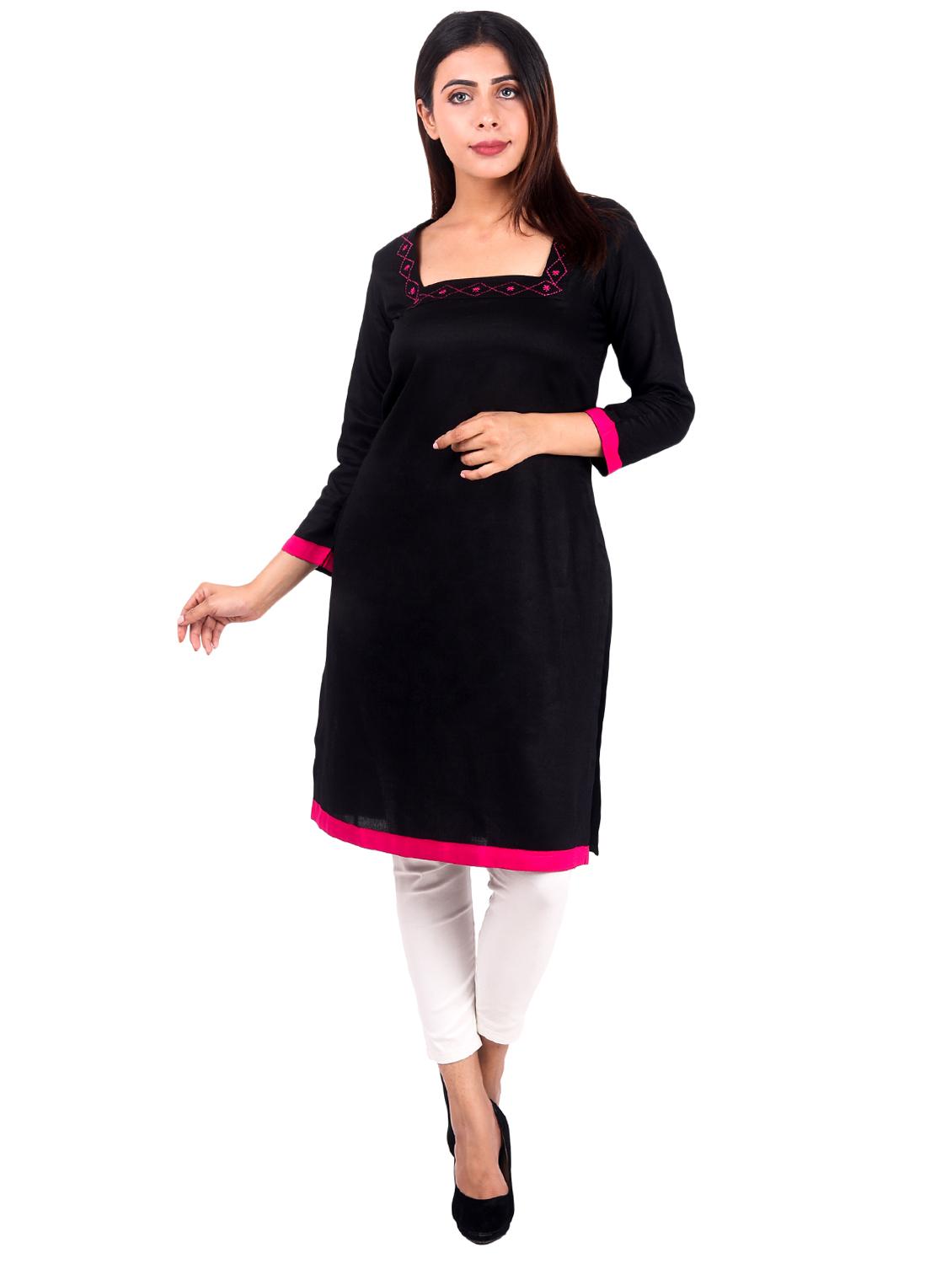 embroidered straight kurta - 16276018 - Zoom Image - 1