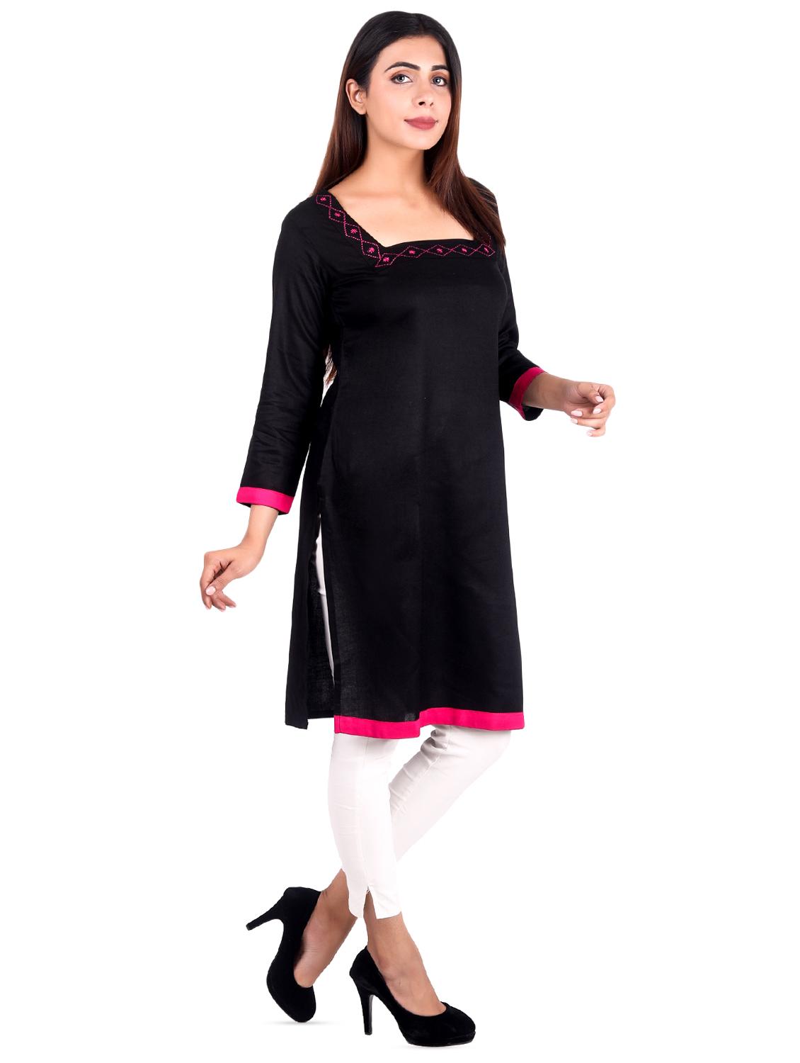 embroidered straight kurta - 16276018 - Zoom Image - 2