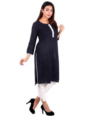 polka dots straight kurta - 16276019 - Standard Image - 2