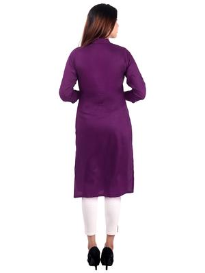 solid straight kurta - 16276020 - Standard Image - 3
