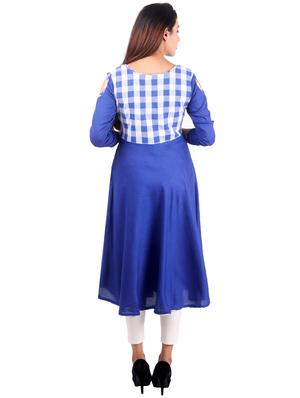 checkered flared kurta - 16276022 - Standard Image - 3