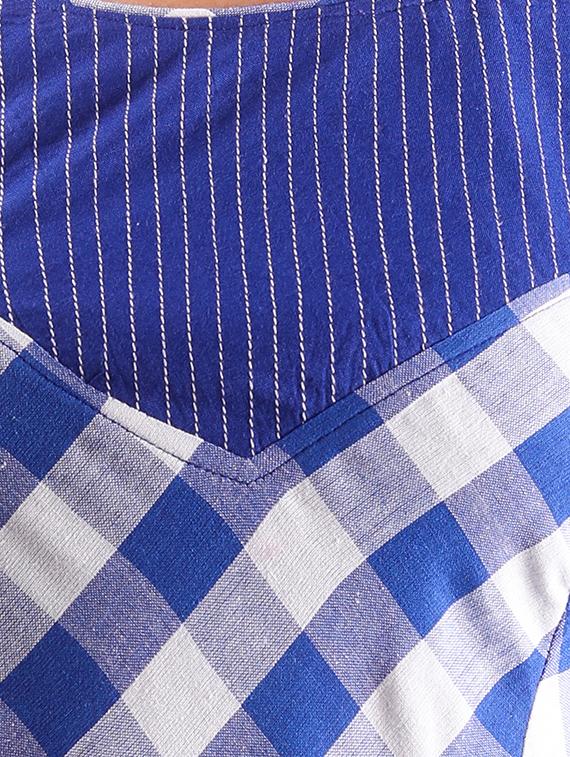checkered flared kurta - 16276022 - Zoom Image - 4