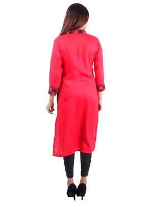 checkered straight kurta - 16276023 - Standard Image - 3
