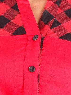 checkered straight kurta - 16276023 - Standard Image - 4