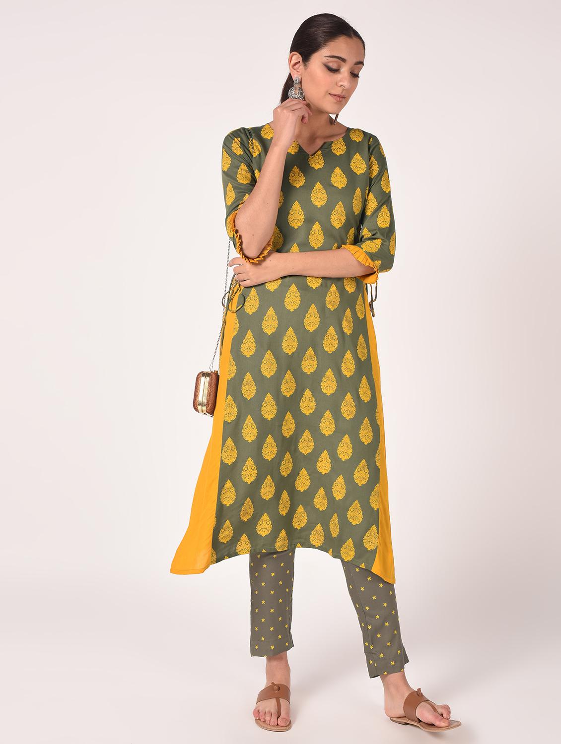 printed kurta pant set - 16276099 - Zoom Image - 1