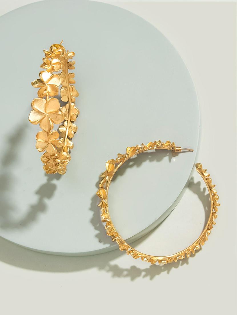 gold brass hoop earring - 16276322 - Zoom Image - 1
