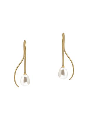 white brass drop earring - 16276328 - Standard Image - 2