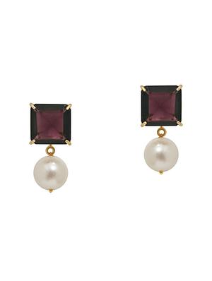 purple brass drop earring - 16276331 - Standard Image - 2