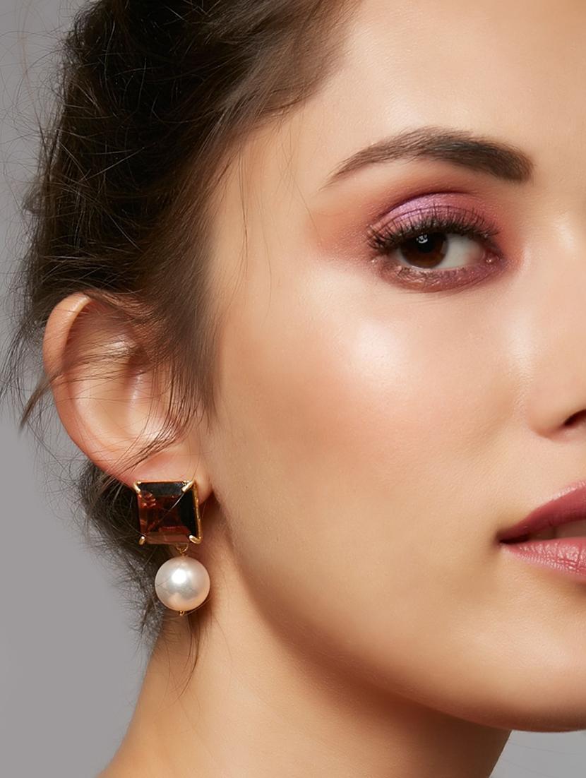 purple brass drop earring - 16276331 - Zoom Image - 3