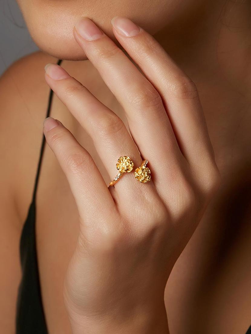 gold brass finger ring - 16276350 - Zoom Image - 2