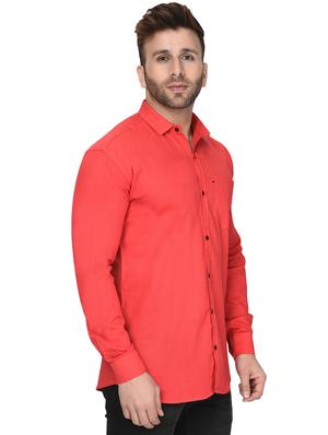 red solid casual shirt - 16276646 - Standard Image - 2