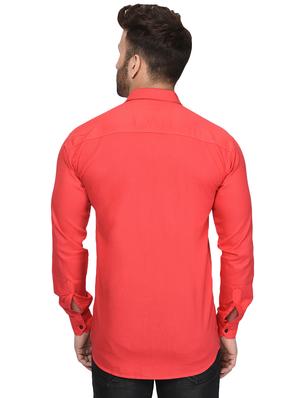 red solid casual shirt - 16276646 - Standard Image - 3