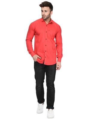 red solid casual shirt - 16276646 - Standard Image - 4