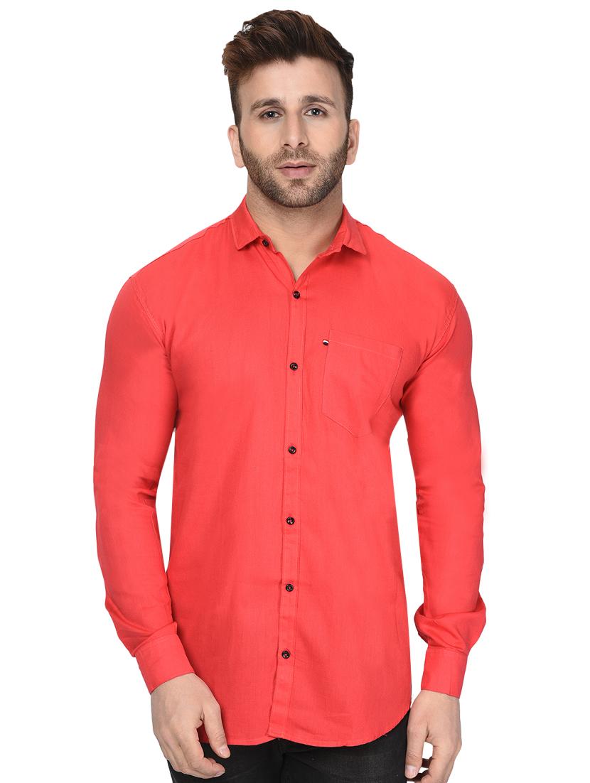red solid casual shirt - 16276646 - Zoom Image - 1