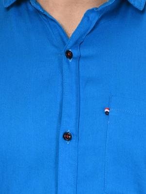 blue solid casual shirt - 16276647 - Standard Image - 5