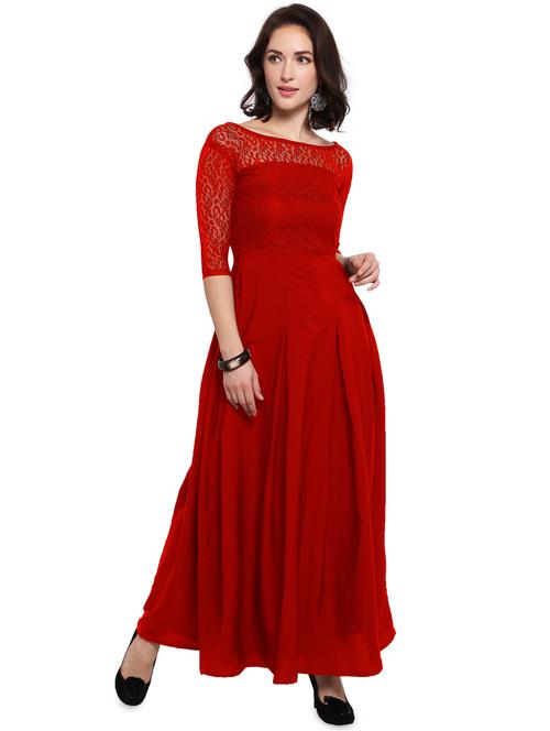 Boat neck pleated maxi dress - 16276937 - Standard Image - 1