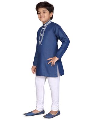 blue cotton kurta set - 16277600 - Standard Image - 2