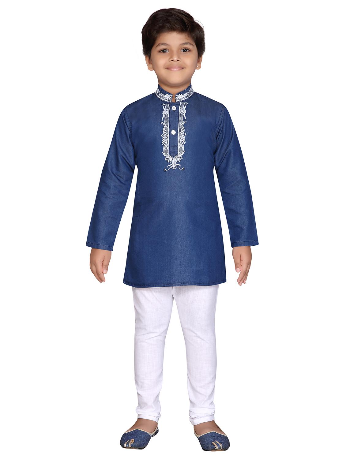 blue cotton kurta set - 16277600 - Zoom Image - 1