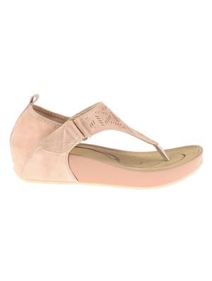 pink leatherette back strap sandals - 16277813 - Standard Image - 2
