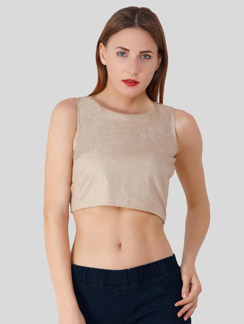 sleeveless printed crop top - 16277814 - Zoom Image - 1