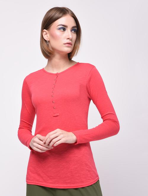 long sleeved henley tee - 16278138 - Standard Image - 1