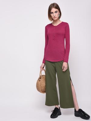 long sleeved henley top - 16278139 - Standard Image - 5