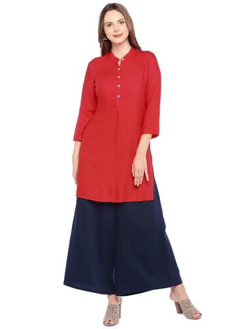 solid high-low kurta - 16279569 - Standard Image - 1