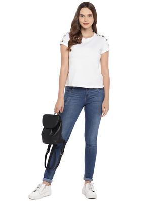 eyelet detail short sleeved top - 16279659 - Standard Image - 4