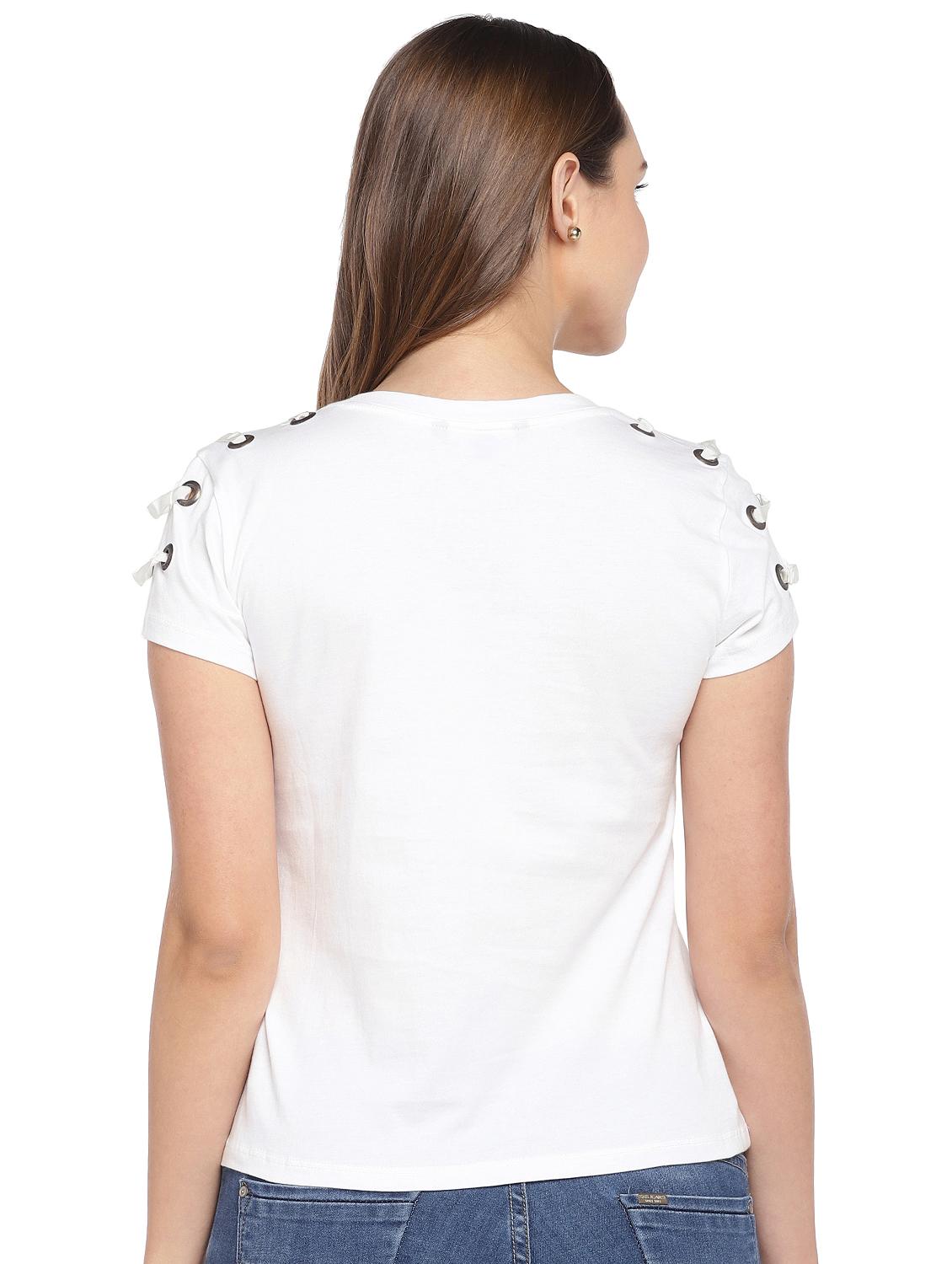 eyelet detail short sleeved top - 16279659 - Zoom Image - 3