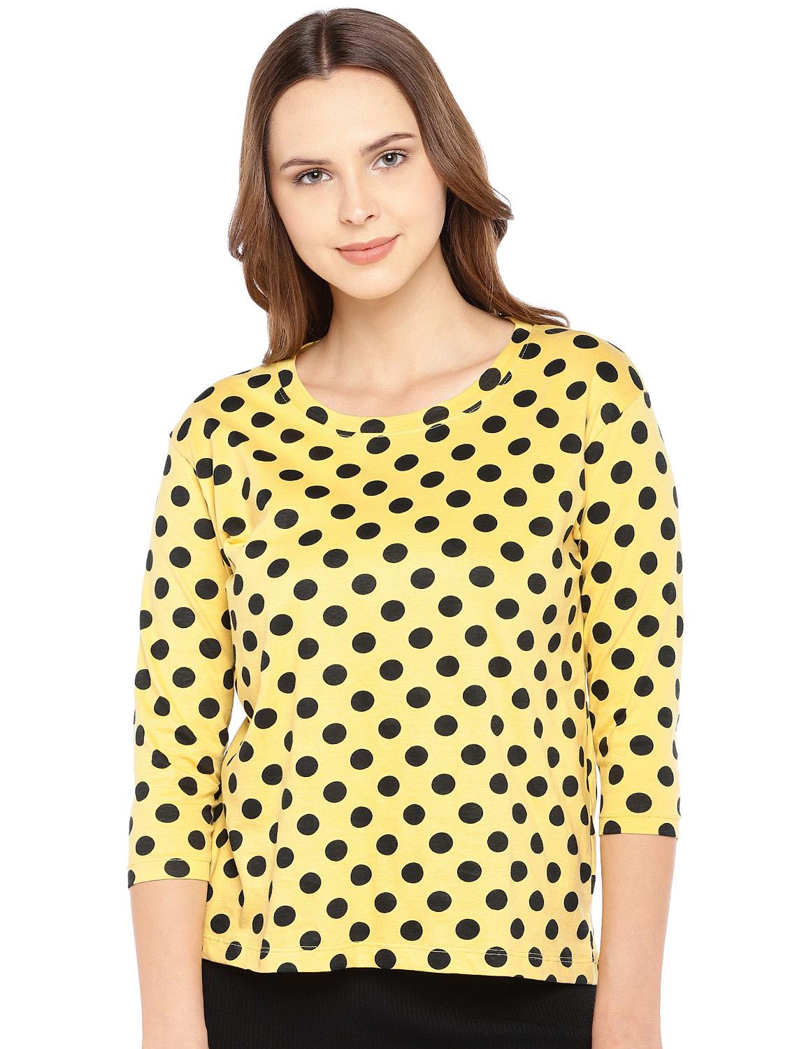 round neck polka dots top - 16279664 - Zoom Image - 1