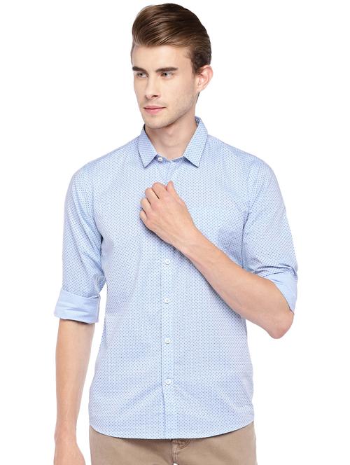 blue printed casual shirt - 16279692 - Standard Image - 1