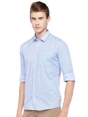 blue printed casual shirt - 16279692 - Standard Image - 2