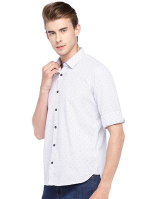 blue self design casual shirt - 16279700 - Standard Image - 2