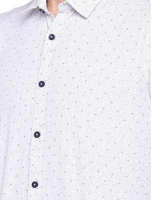 blue self design casual shirt - 16279700 - Standard Image - 5
