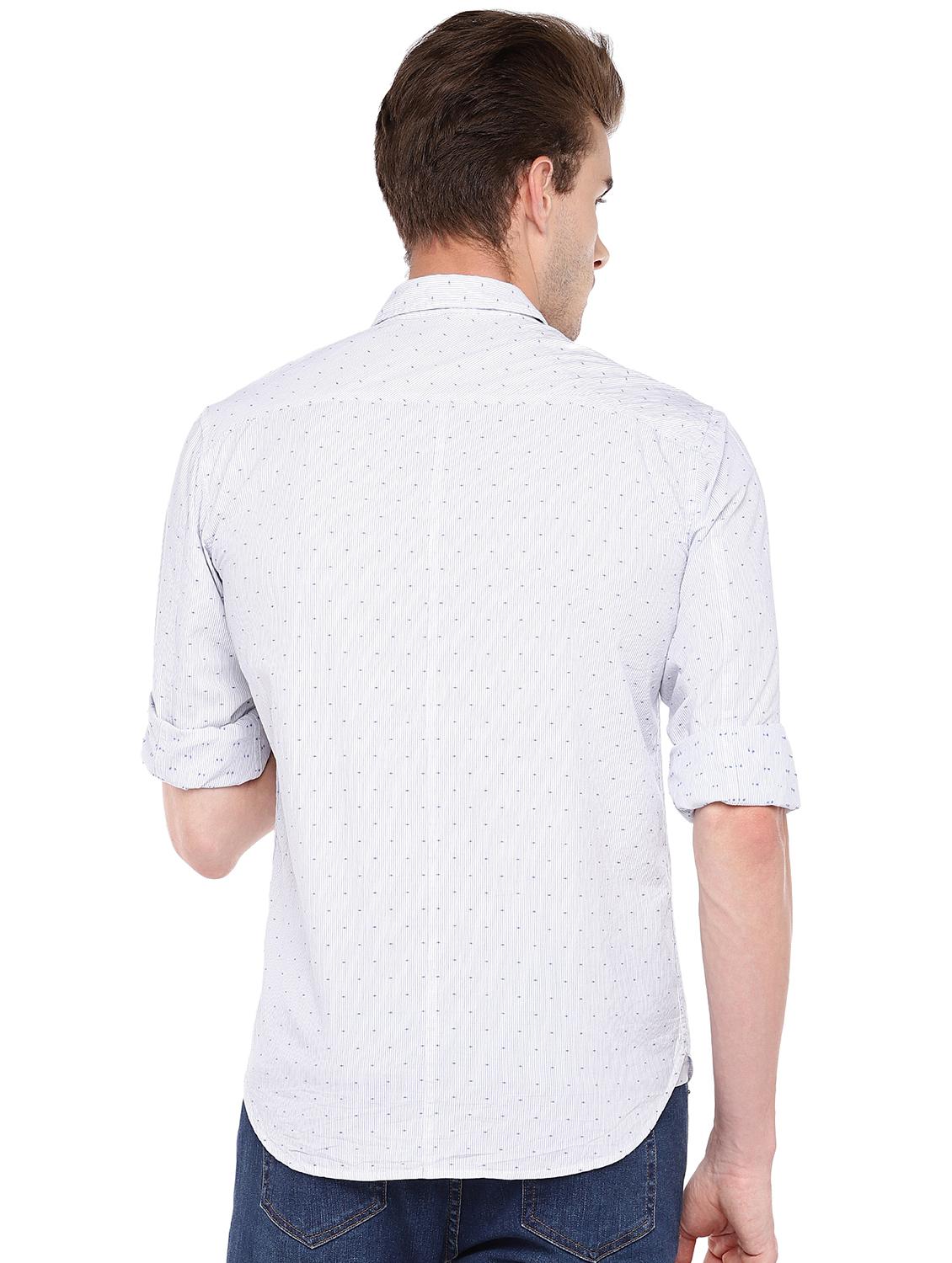 blue self design casual shirt - 16279700 - Zoom Image - 3